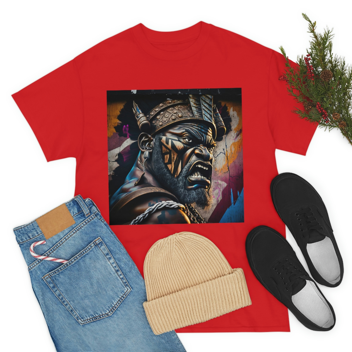 12022-6.jpg Black man warrior tshirt Cotton BLM crewneck t-shirt Mens flowers short sleeve jersey Masculine armor top
