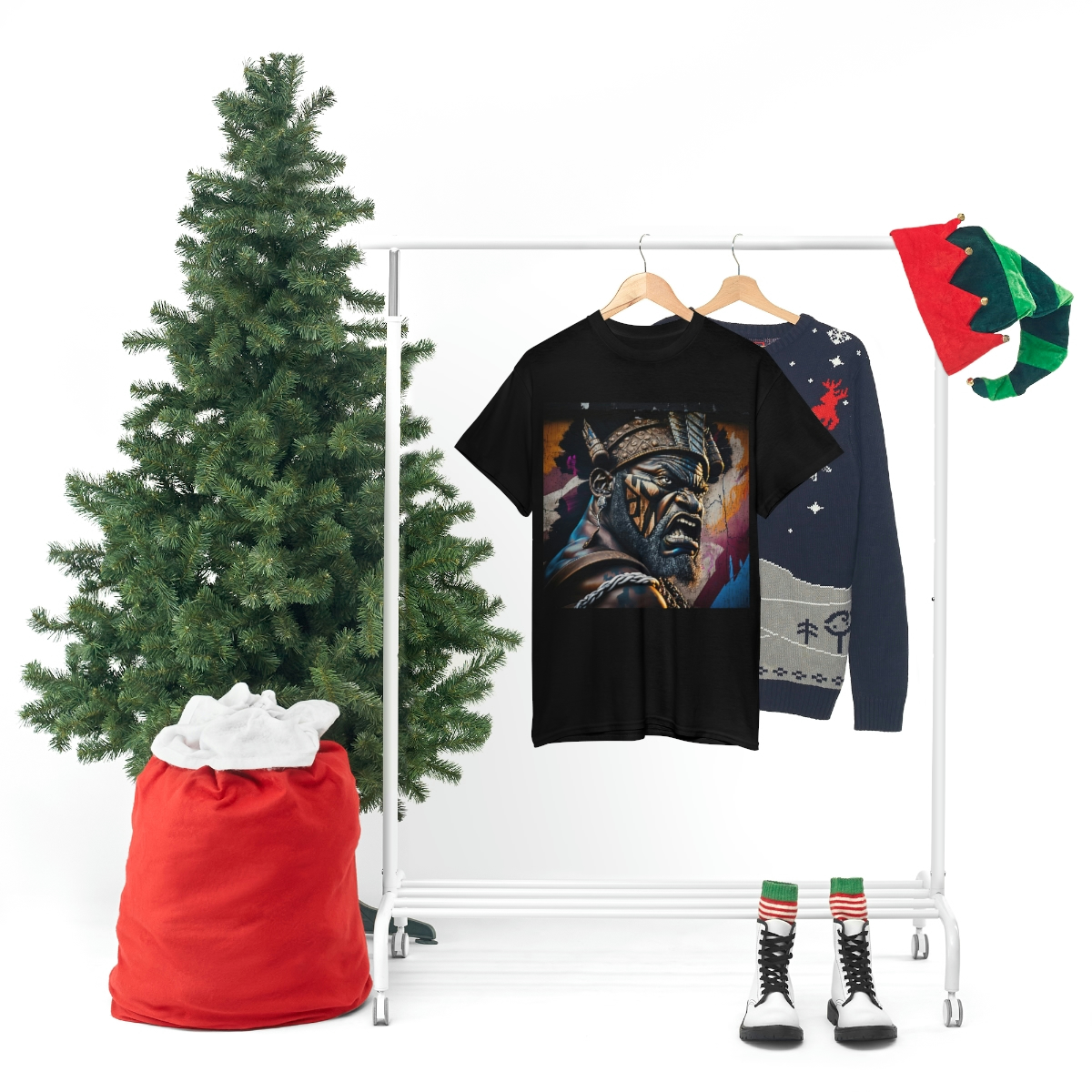 12124-7.jpg Black man warrior tshirt Cotton BLM crewneck t-shirt Mens flowers short sleeve jersey Masculine armor top