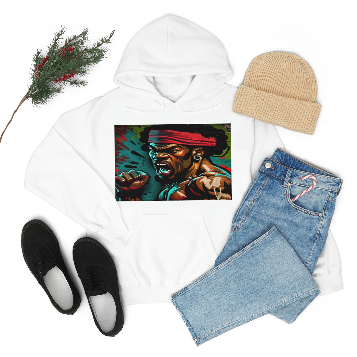 32912-6.jpg Black man warrior hoodie Cotton BLM sweatshirt Mens flowers long sleeve top Martial Arts drawstring