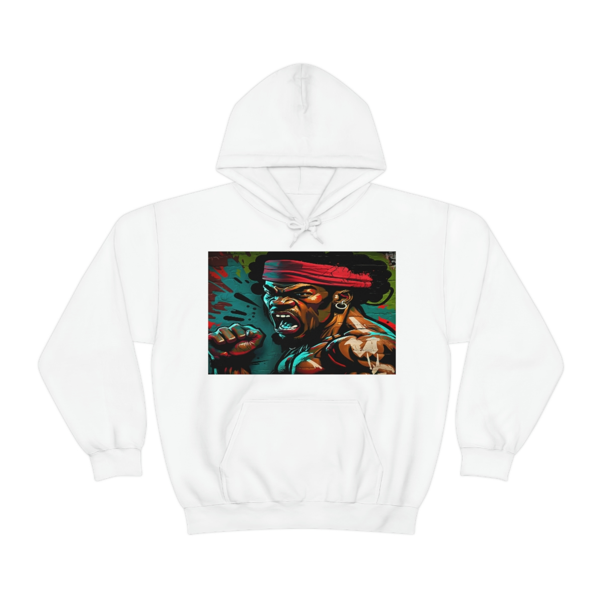 32912.jpg Black man warrior hoodie Cotton BLM sweatshirt Mens flowers long sleeve top Martial Arts drawstring