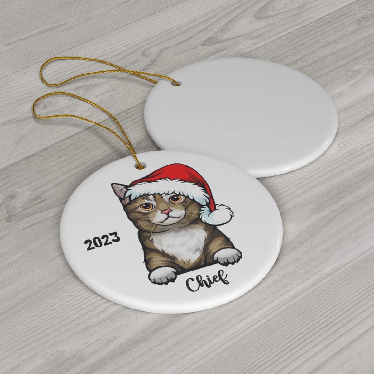 Manx Cat Ceramic Ornament B