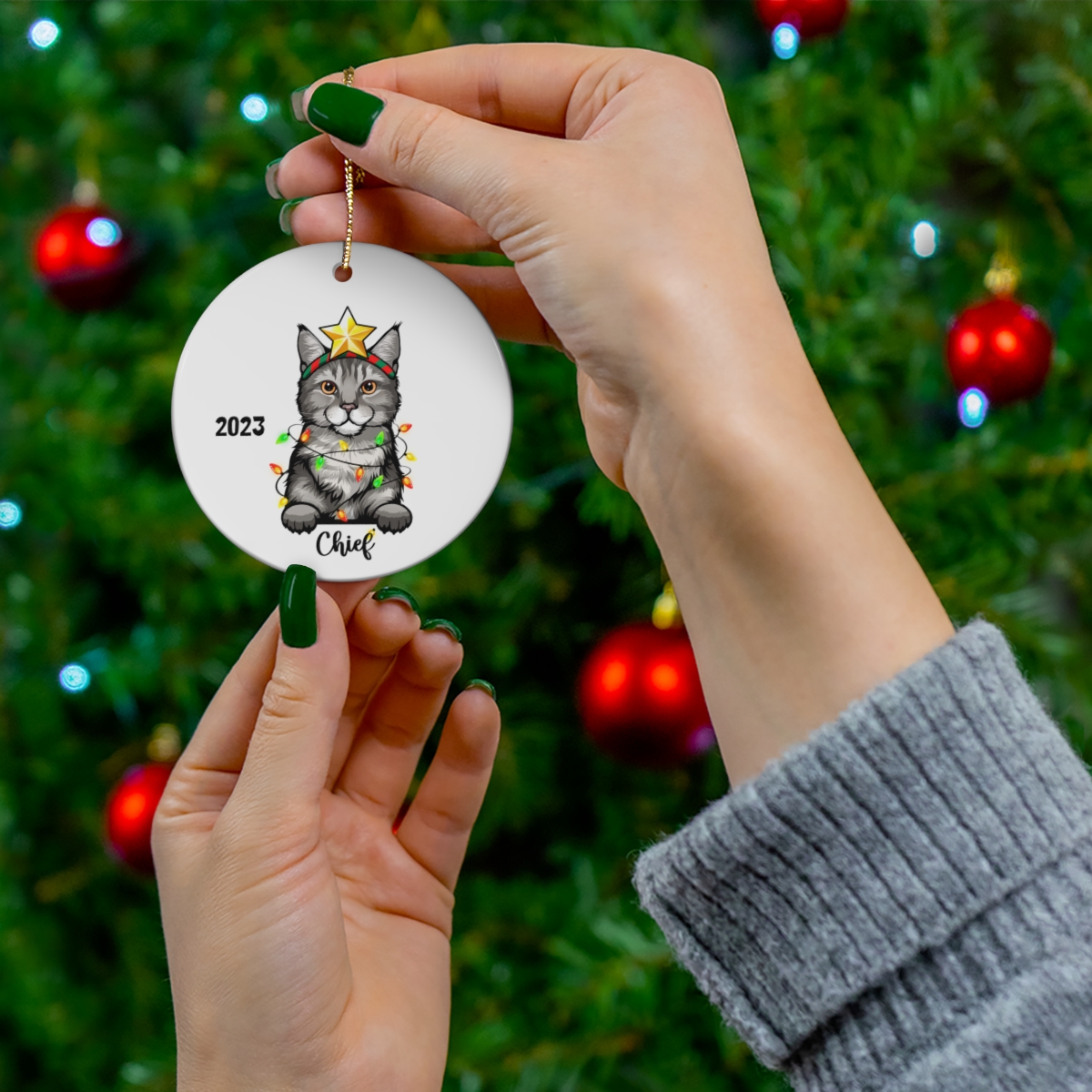 69368-107.jpg Pixiebob Cat Ceramic Ornament C