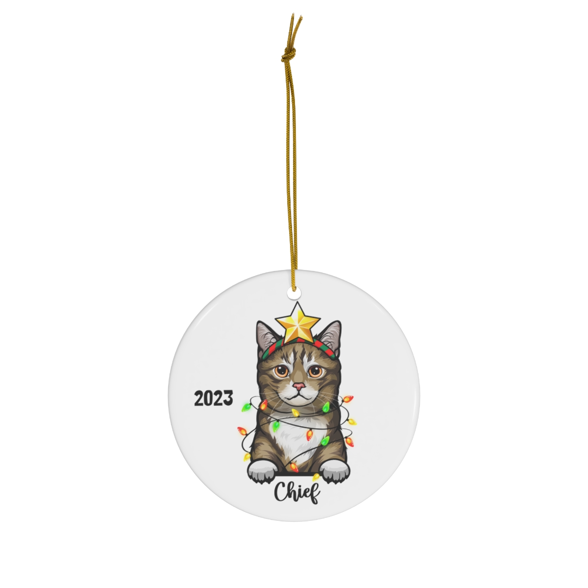Manx Cat Ceramic Ornament C