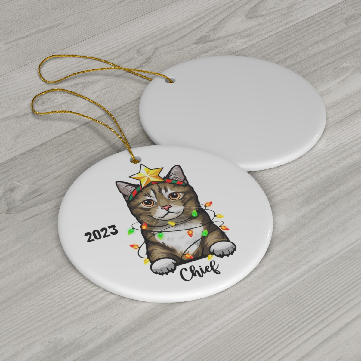 Manx Cat Ceramic Ornament C