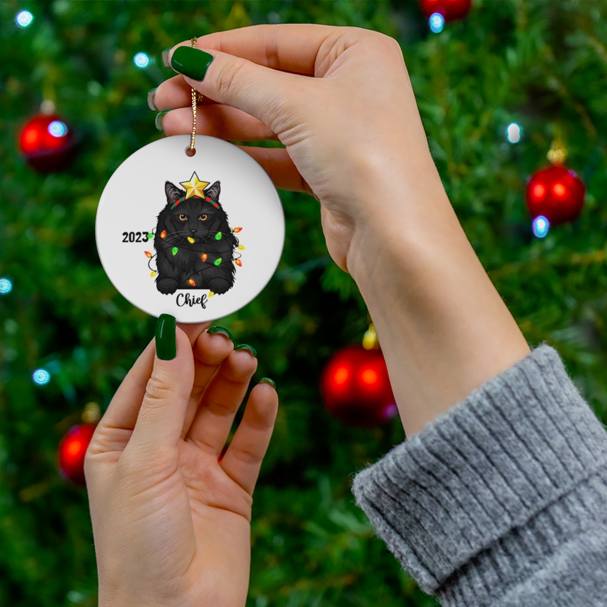 69368-43.jpg Nebelung Cat Ceramic Ornament C