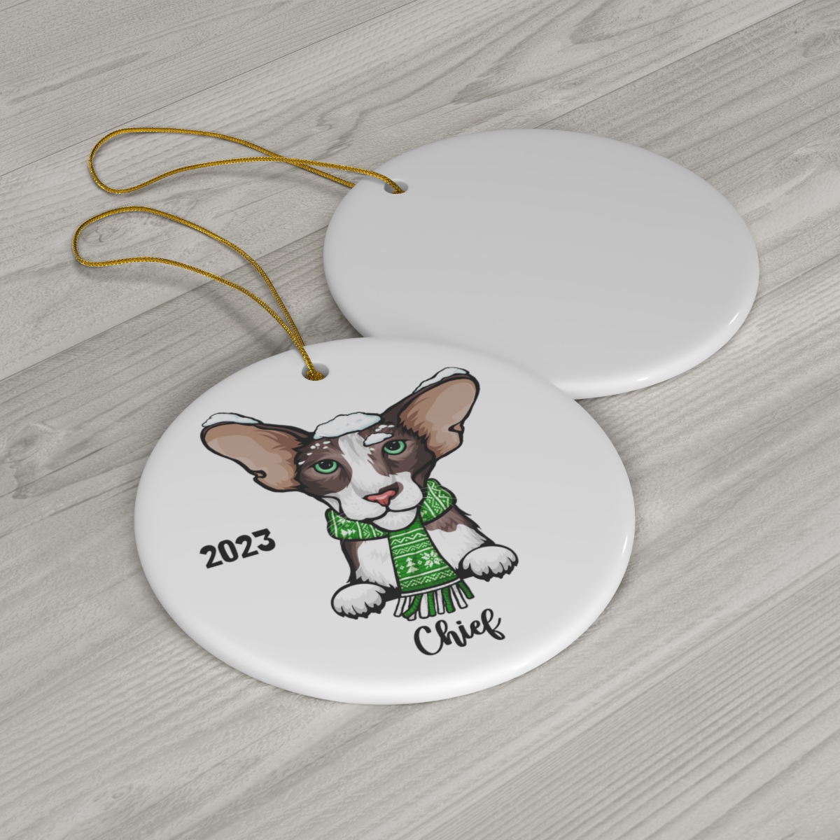 Oriental Cat Ceramic Ornament A