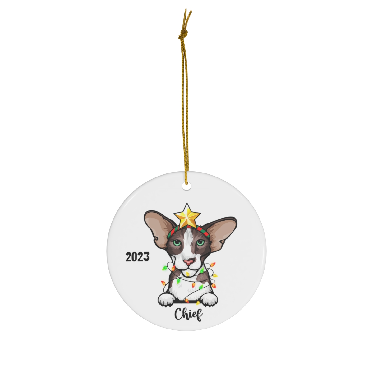 69368-72.jpg Oriental Cat Ceramic Ornament C