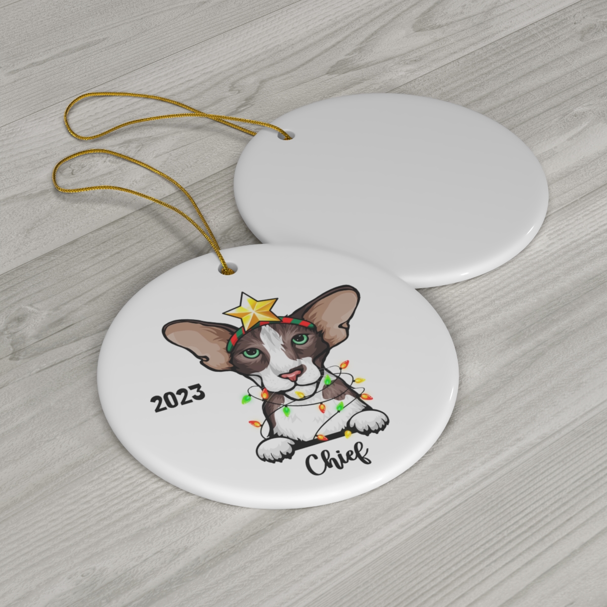 69368-74.jpg Oriental Cat Ceramic Ornament C