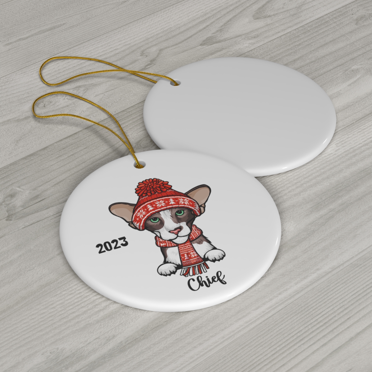 69368-78.jpg Oriental Cat Ceramic Ornament D